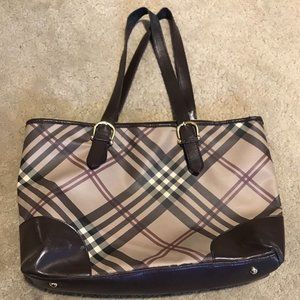 Large faux-Burberry zip up plaid shopper